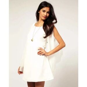 ASOS White Angel Goddess Sheer Split Sleeves Dress